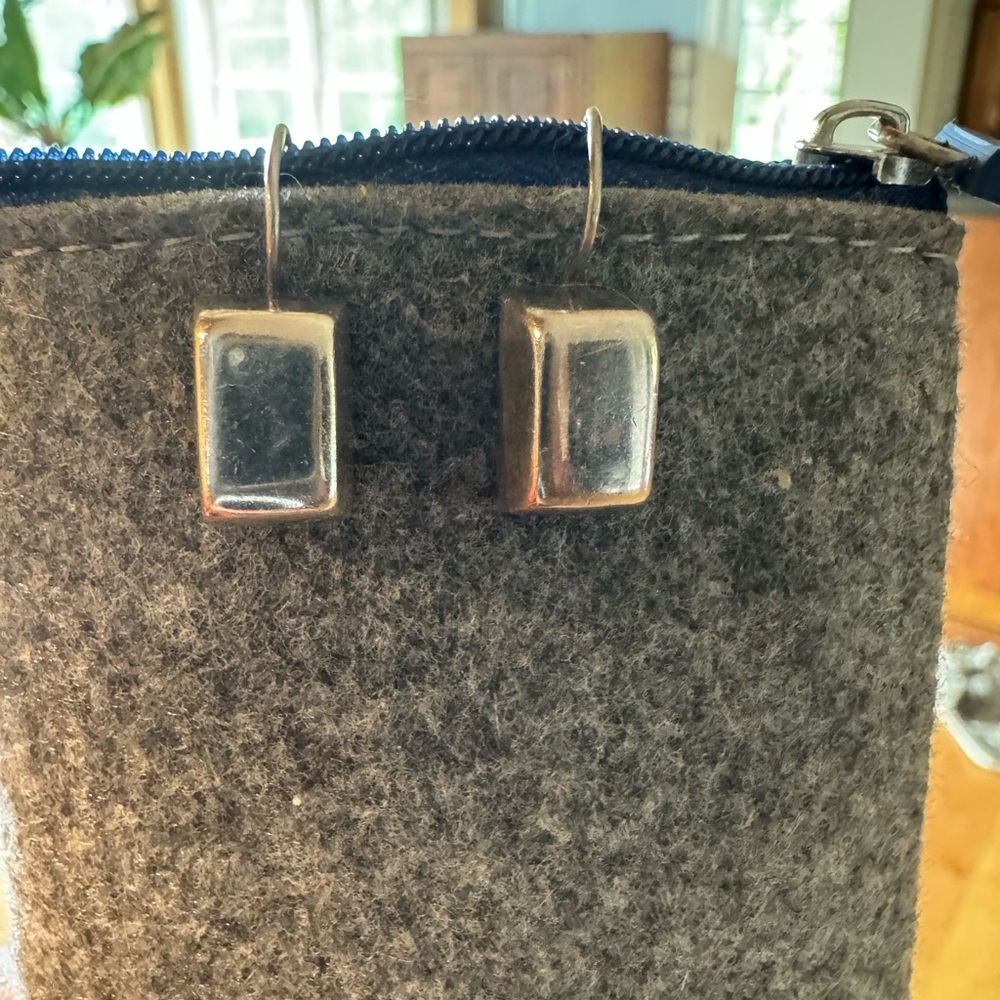 Silpada Shiny Silver Rectangular Earrings - image 1